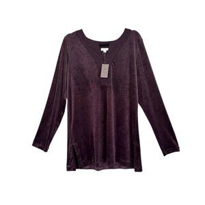 Pure Jill Satin Neckline Velour Tunic